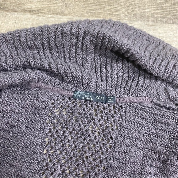 Prana textured knitted Cardigan sweater Eggplant color - Picture 14 of 15